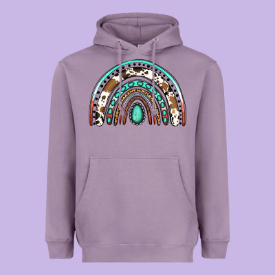 Blessed Western Rainbow Heavyweight Hoodie Designed By Jasminsmagicworld