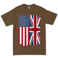 Cacao united states with united kingdom flag mix us and uk union jack Premium Tee - linhVisuals
