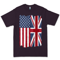 Plum united states with united kingdom flag mix us and uk union jack Premium Tee - linhVisuals