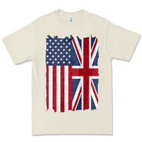Bone united states with united kingdom flag mix us and uk union jack Premium Tee - linhVisuals