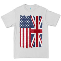 Dove Grey united states with united kingdom flag mix us and uk union jack Premium Tee - linhVisuals