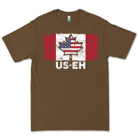 Cacao us eh american canadian flag canada day leaf with usa flag inside Premium Tee - linhVisuals