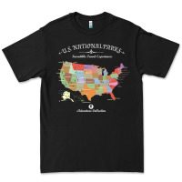 Black us national parks map colorful with all 59 national parks Premium Tee - linhVisuals