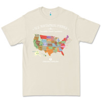 Bone us national parks map colorful with all 59 national parks Premium Tee - linhVisuals