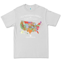 Dove Grey us national parks map colorful with all 59 national parks Premium Tee - linhVisuals