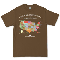 Cacao us national parks map colorful with all 59 national parks Premium Tee - linhVisuals