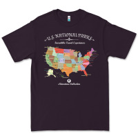Plum us national parks map colorful with all 59 national parks Premium Tee - linhVisuals