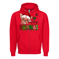 Red merry pawmas christmas chihuahua Zipper Hoodie - Jasminsmagicworld