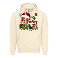 Sandshell merry pawmas christmas chihuahua Zipper Hoodie - Jasminsmagicworld