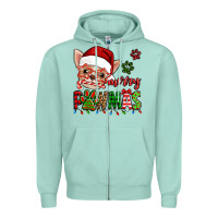 Seafoam merry pawmas christmas chihuahua Zipper Hoodie - Jasminsmagicworld