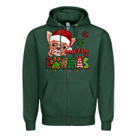 Sports Green merry pawmas christmas chihuahua Zipper Hoodie - Jasminsmagicworld