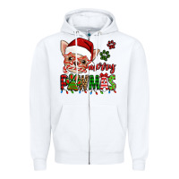Merry Pawmas Christmas Chihuahua Zipper Hoodie | Teevron