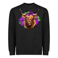 Black halloween highland cow Heavyweight Sweatshirt - Jasminsmagicworld