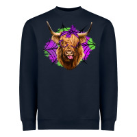 Navy halloween highland cow Heavyweight Sweatshirt - Jasminsmagicworld