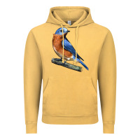 Vintage Mustard Eastern Bluebird Vintage Hoodie - LillyAllenDesigns