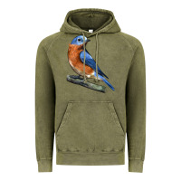 Vintage Olive Eastern Bluebird Vintage Hoodie - LillyAllenDesigns