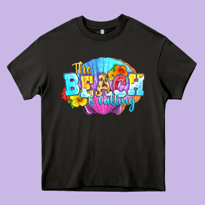 The Beach Is Calling Heavy Core Tee Designed By Fadigitalartstudio