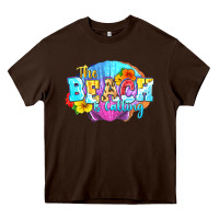 Chocolate Brown The beach is calling Heavy Core Tee - FaDigitalArtStudio