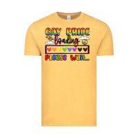 Vintage Mustard gay pride loading please wait Vintage Tee - LillyAllenDesigns