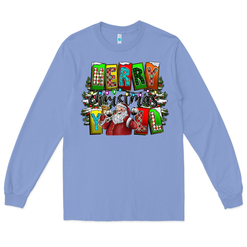 Merry Christmas Yall Long Sleeve Tee by CowhideDigitalArt | Teevron