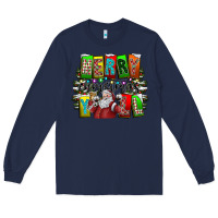 Navy merry christmas yall Long Sleeve Tee - CowhideDigitalArt