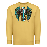 Antique Gold western wings cross blessed Premium Sweatshirt - RanaPortraitStore