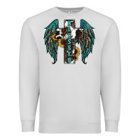 Dove Grey western wings cross blessed Premium Sweatshirt - RanaPortraitStore