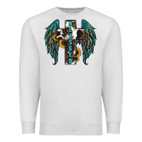 Oatmeal Heather western wings cross blessed Premium Sweatshirt - RanaPortraitStore