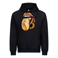 Black Softball Tongue Urban Hoodie - Jasminsmagicworld