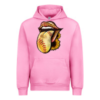 Fuchsia Pink Softball Tongue Urban Hoodie - Jasminsmagicworld