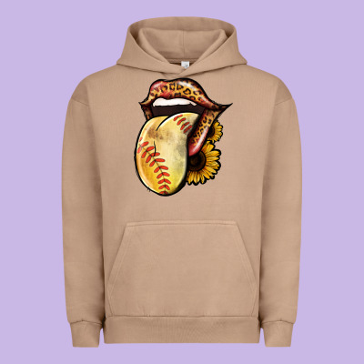 Softball Tongue Urban Hoodie Designed By Jasminsmagicworld