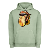 Pigment Oil Green Softball Tongue Urban Hoodie - Jasminsmagicworld