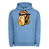Pigment Pebble Blue Softball Tongue Urban Hoodie - Jasminsmagicworld