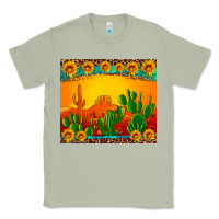 Matcha desert sunset with cactus sunflowers and leopard Classic Tee - Artiststas