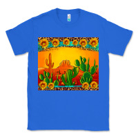 True Royal desert sunset with cactus sunflowers and leopard Classic Tee - Artiststas