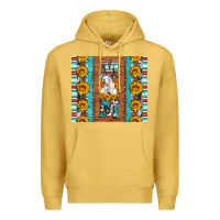 Antique Gold goat family mom sunflowers serape leopard cowhide tumbler Premium Hoodie - Artiststas