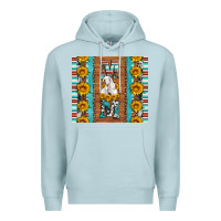 Blue Mist goat family mom sunflowers serape leopard cowhide tumbler Premium Hoodie - Artiststas