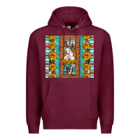 Burgundy goat family mom sunflowers serape leopard cowhide tumbler Premium Hoodie - Artiststas