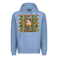 Colony Blue goat family mom sunflowers serape leopard cowhide tumbler Premium Hoodie - Artiststas