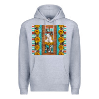 Heather Grey goat family mom sunflowers serape leopard cowhide tumbler Premium Hoodie - Artiststas