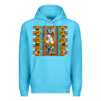 Ocean Blue goat family mom sunflowers serape leopard cowhide tumbler Premium Hoodie - Artiststas