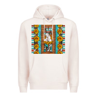 Pale Pink goat family mom sunflowers serape leopard cowhide tumbler Premium Hoodie - Artiststas