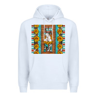 White goat family mom sunflowers serape leopard cowhide tumbler Premium Hoodie - Artiststas