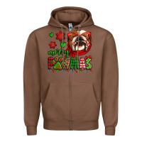 Chestnut merry pawmas christmas bulldog Zipper Hoodie - Jasminsmagicworld