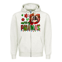 Oatmeal Heather merry pawmas christmas bulldog Zipper Hoodie - Jasminsmagicworld