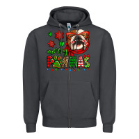 Smoke merry pawmas christmas bulldog Zipper Hoodie - Jasminsmagicworld