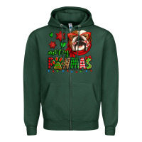 Sports Green merry pawmas christmas bulldog Zipper Hoodie - Jasminsmagicworld