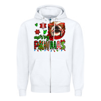 White merry pawmas christmas bulldog Zipper Hoodie - Jasminsmagicworld