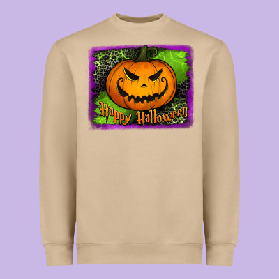 Happy Halloween Jack O' Lantern Pumpkin Heavyweight Sweatshirt Designed By Jasminsmagicworld