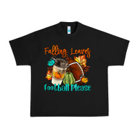 Black Falling Leaves Football Please Urban Heavy Tee - LillyAllenDesigns